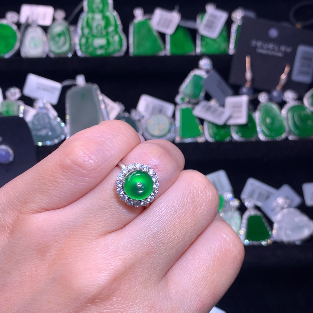 【闪购商品】银S925镶嵌戒指翡翠