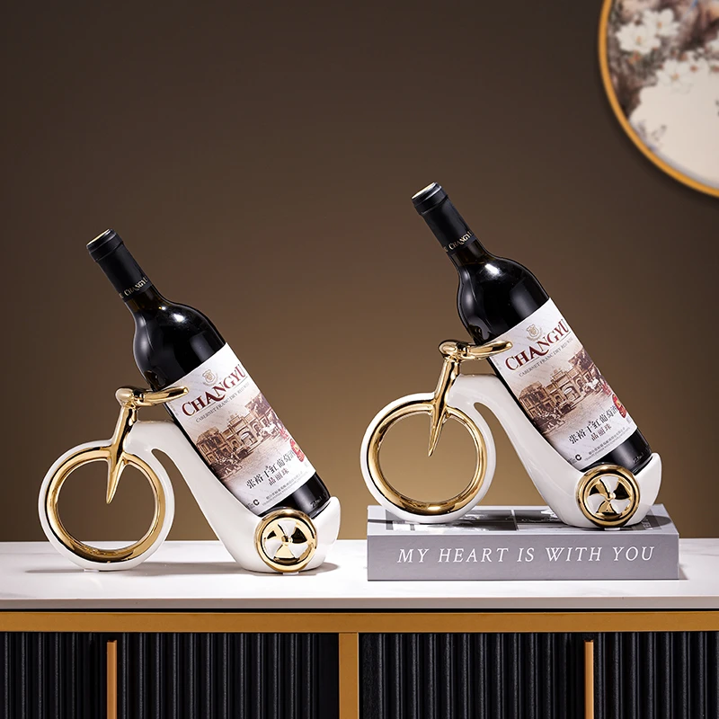 酒柜装饰品自行车红酒架轻奢高档简约装饰品摆件餐桌乔迁新居礼物