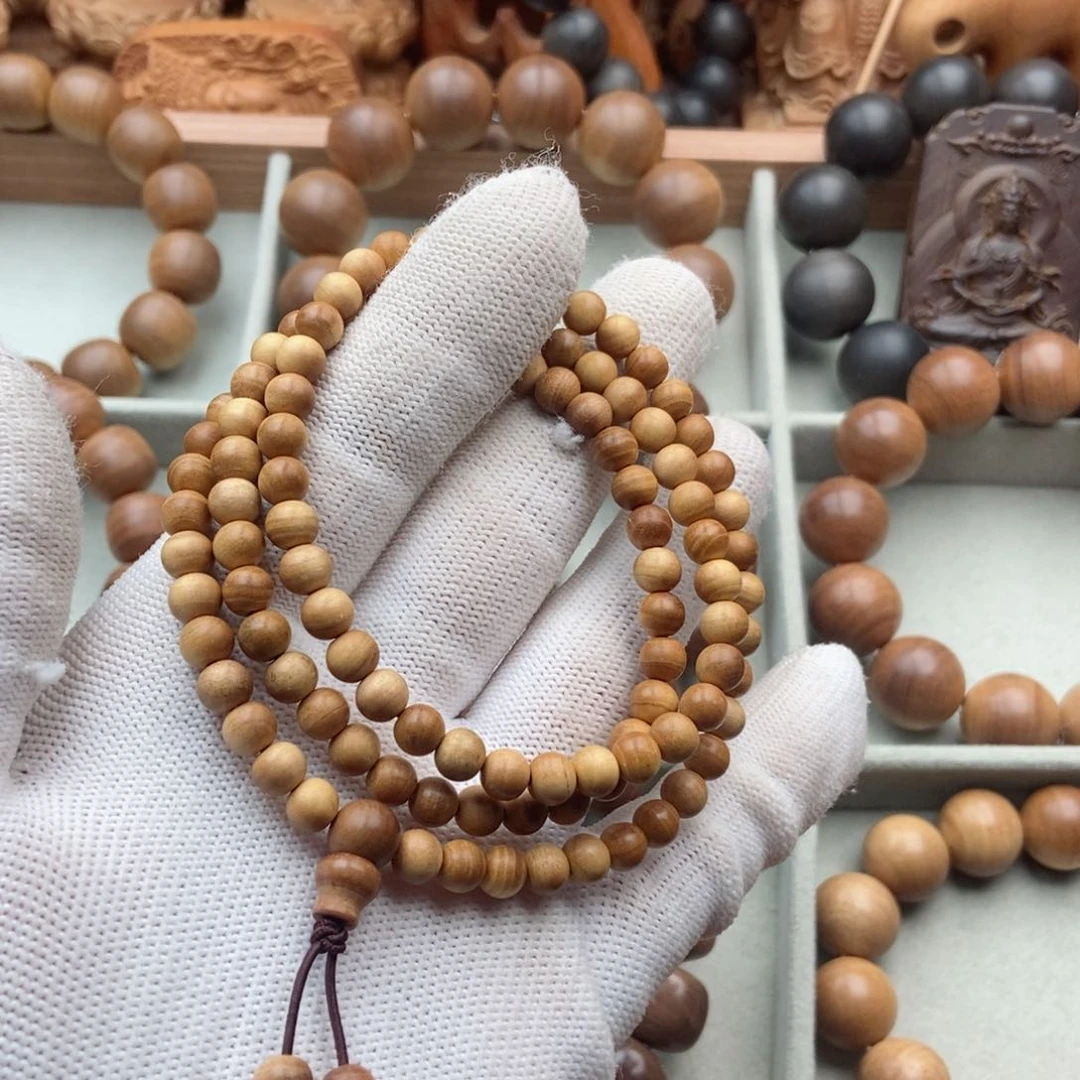 檀香木手串/手链N****?0.6老山檀香黄肉奶香念珠