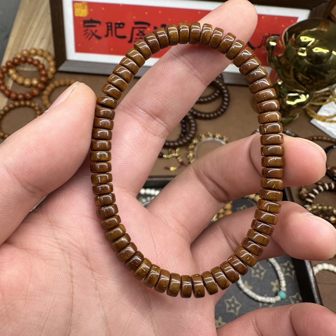 【木阳精工】紫金鼠3*6咖皮薯片 单圈手串