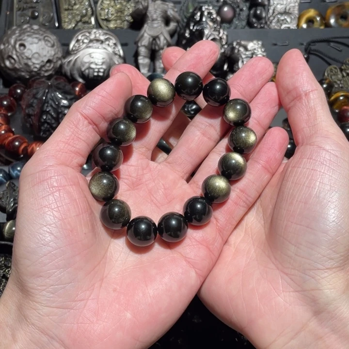 黑曜岩手串未镶嵌K****g