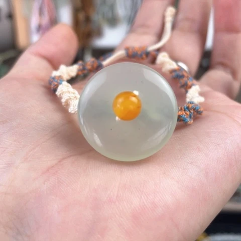 蛇纹石玉合金颈饰