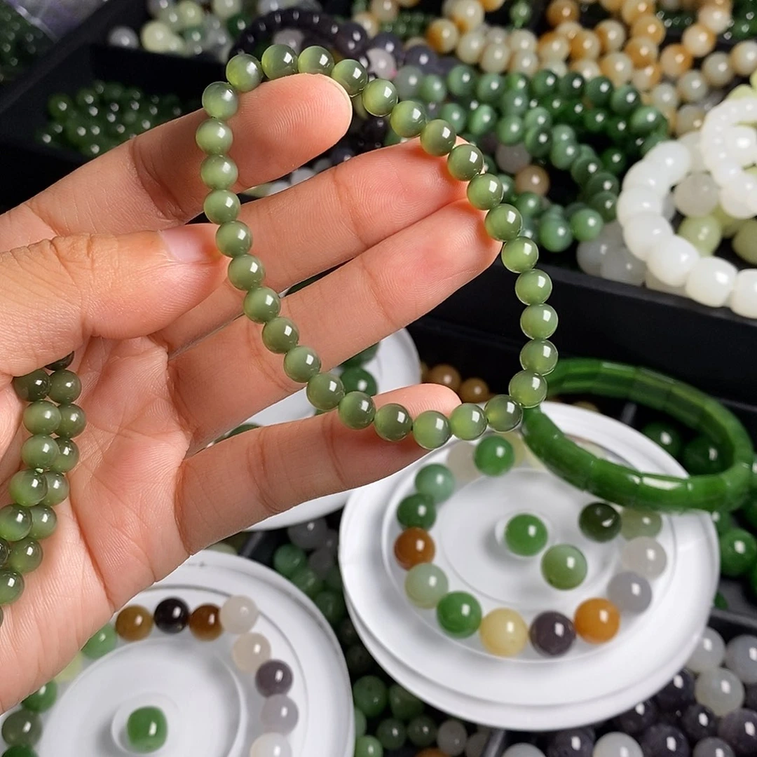 手链未镶嵌和田玉（碧玉）