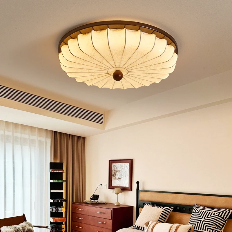 中古风卧室吸顶灯LED全光谱新中式法式奶油风简约阳台书房吸顶灯