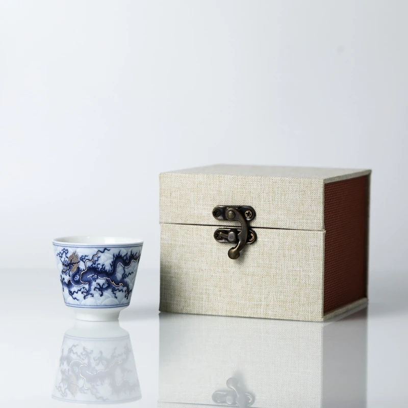 大观 金银青花龙纹茶杯 直径5.5高5CM 51240701-8