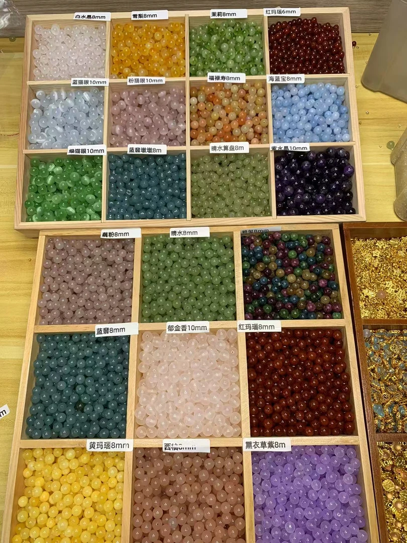 少女天然水晶玛瑙玉石 散珠多样性发其一