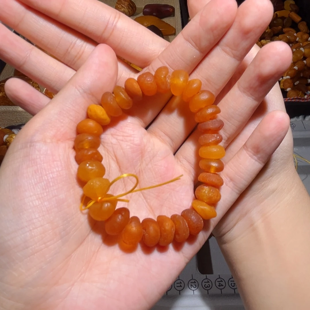 ****鱼琥珀颈饰未镶嵌蜜蜡海漂盘缠手串