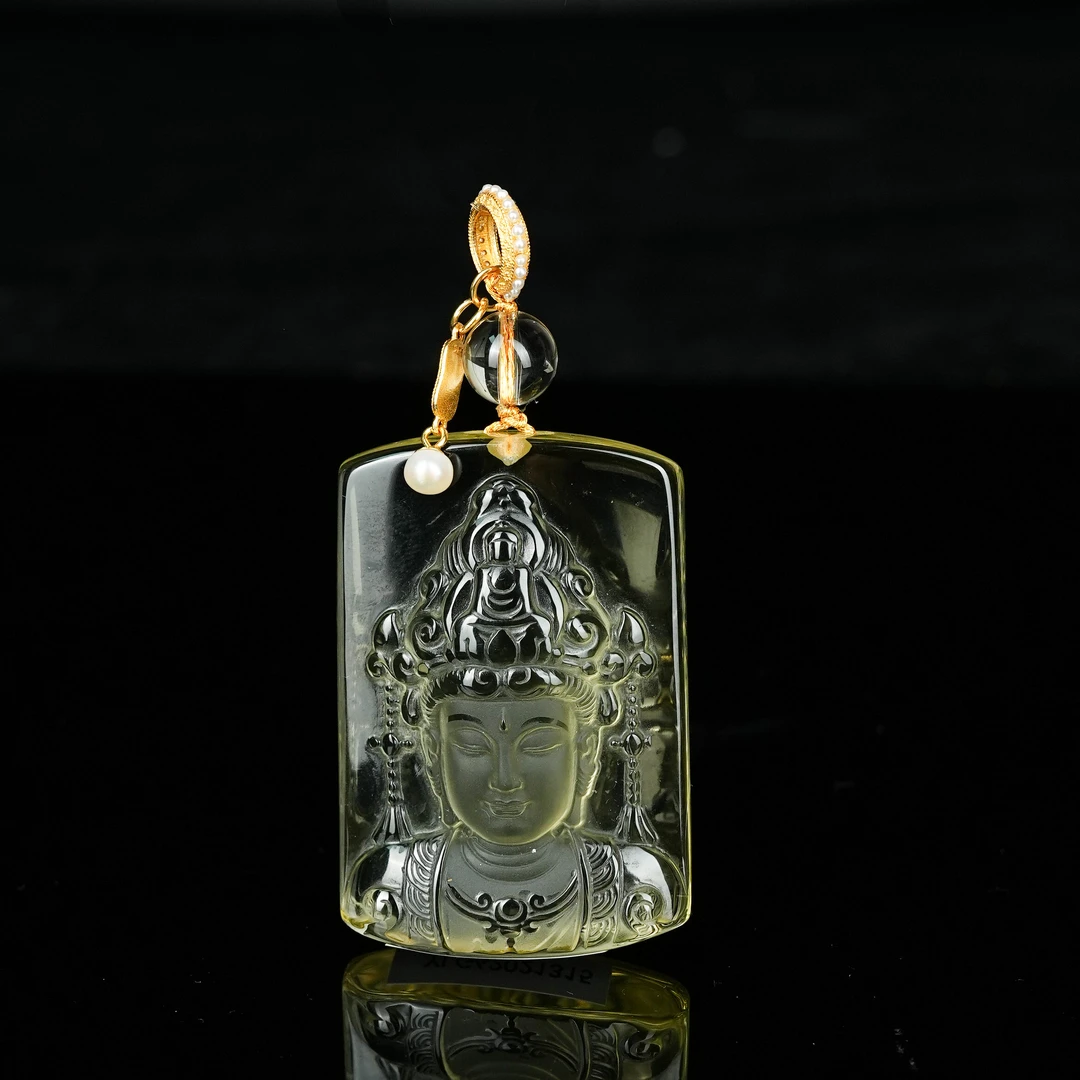 R*黄水晶观音头吊坠@YLG42021315@送高货绳和肖邦链