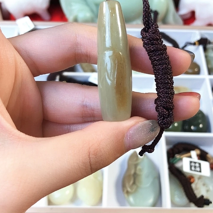 和田玉未镶嵌挂件和田玉竹节
