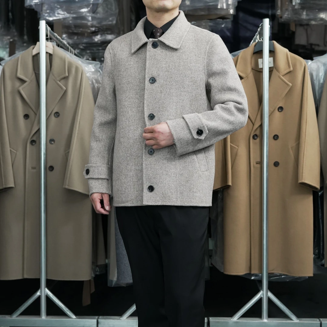 领导款手工制作100绵羊毛秋冬双面毛呢男装2204款