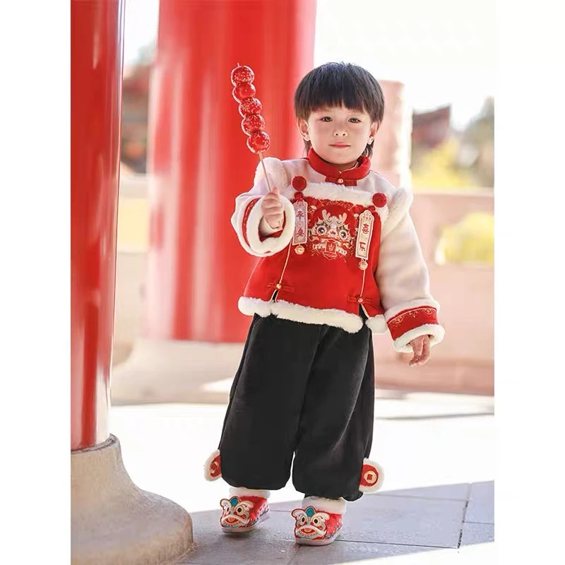 【断码清仓】男童拜年服冬季新款新年装男宝宝过年加绒加厚