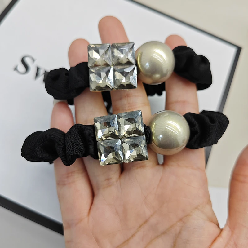 拍一发二 新款水钻发绳轻奢气质发圈精致珠珠发饰扎马尾丸子头绳