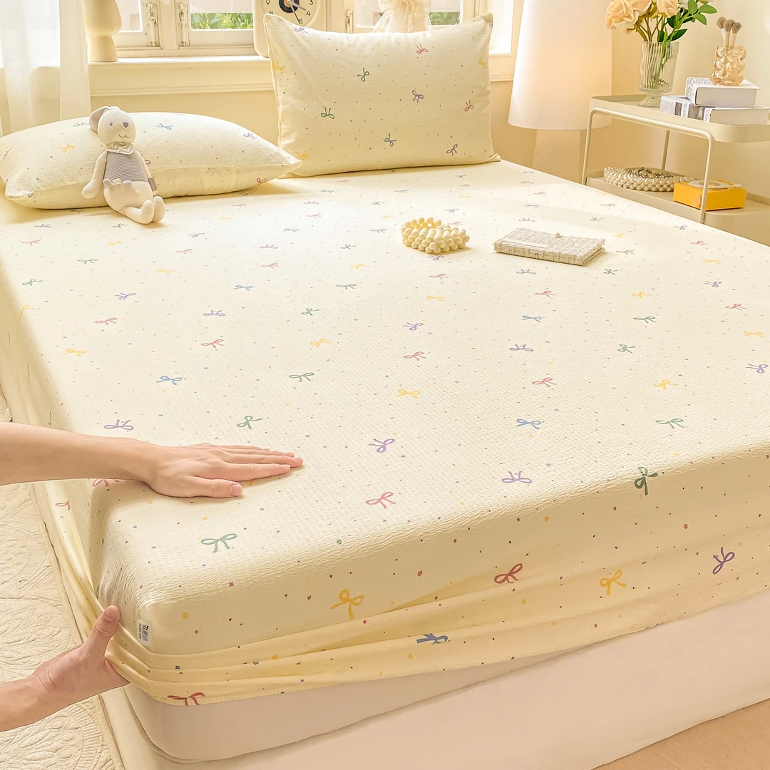 A类木棉水洗棉双层纱床笠 适用床垫高5-30cm 升级版