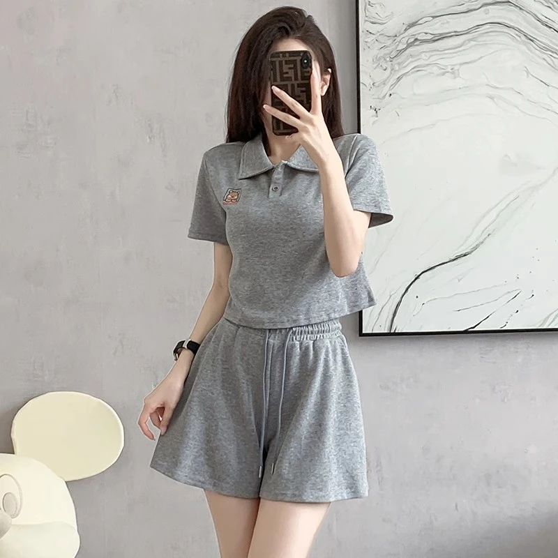 短裤气质显瘦休闲运动套装夏季夏装女套装百搭小个子高腰洋气短款