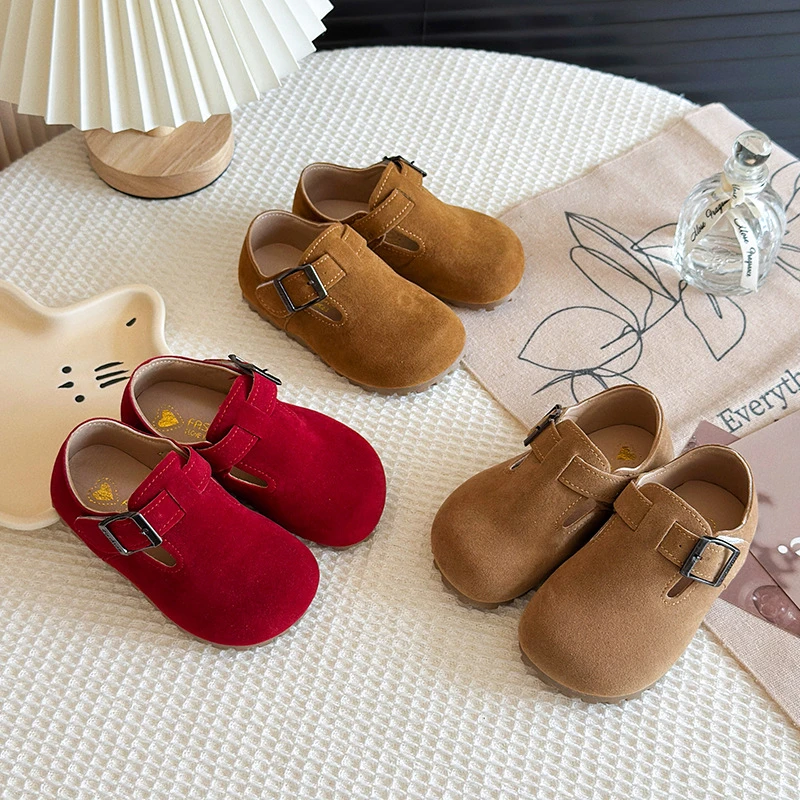 儿童勃肯鞋2025秋季新款单鞋女童皮鞋男童豆豆鞋软底宝宝学步鞋子