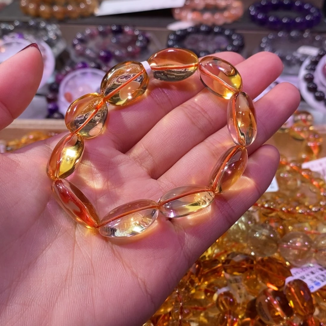 水晶手链未镶嵌陈****律黄水晶随型