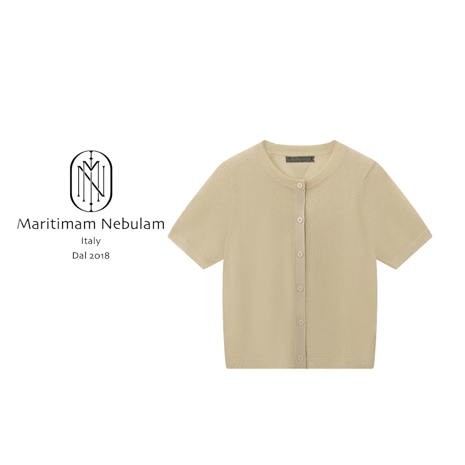 MN夏季圆领单排扣针织衫上衣 SZ1046