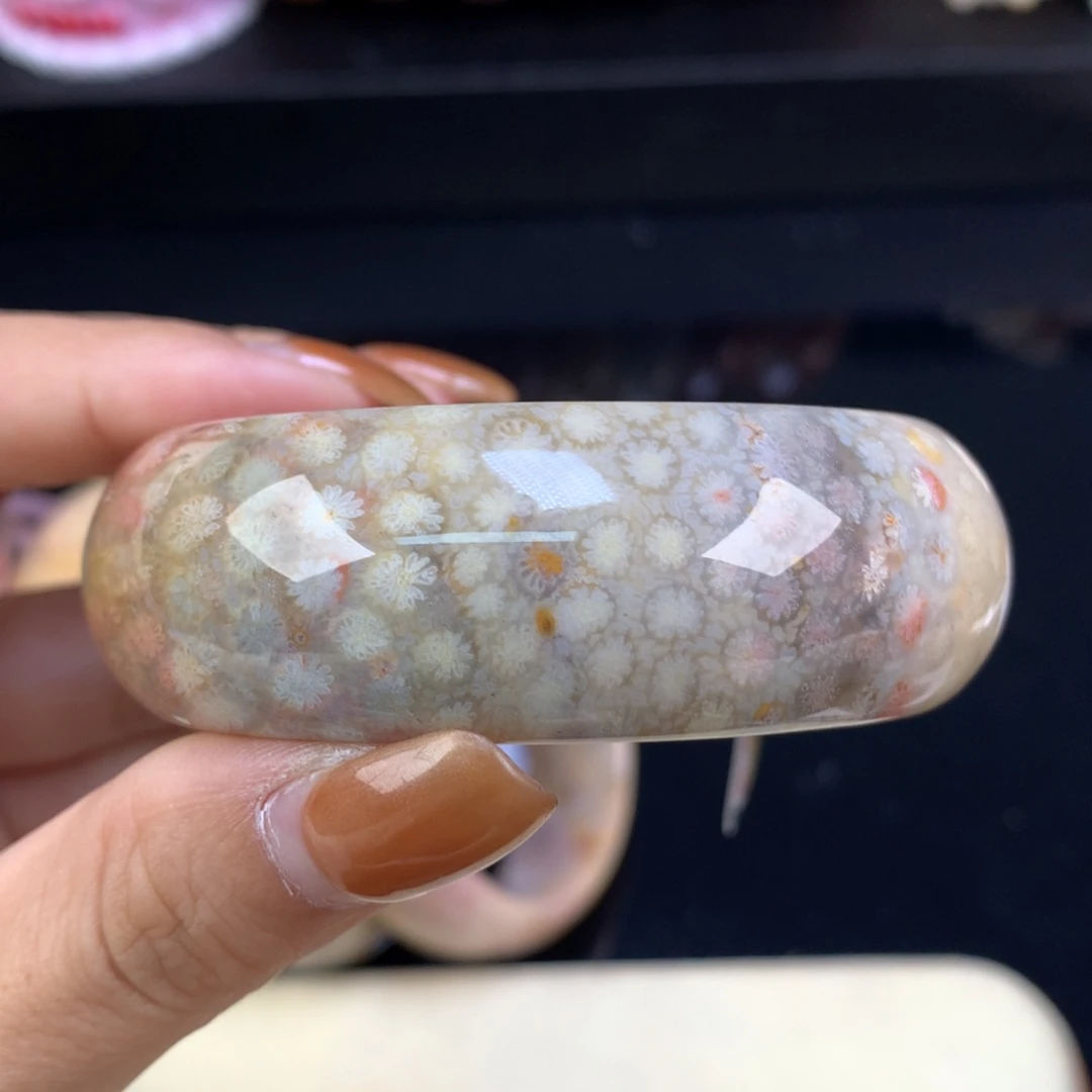 硅化珊瑚（珊瑚玉）未镶嵌颈饰精美手镯54口（43号）