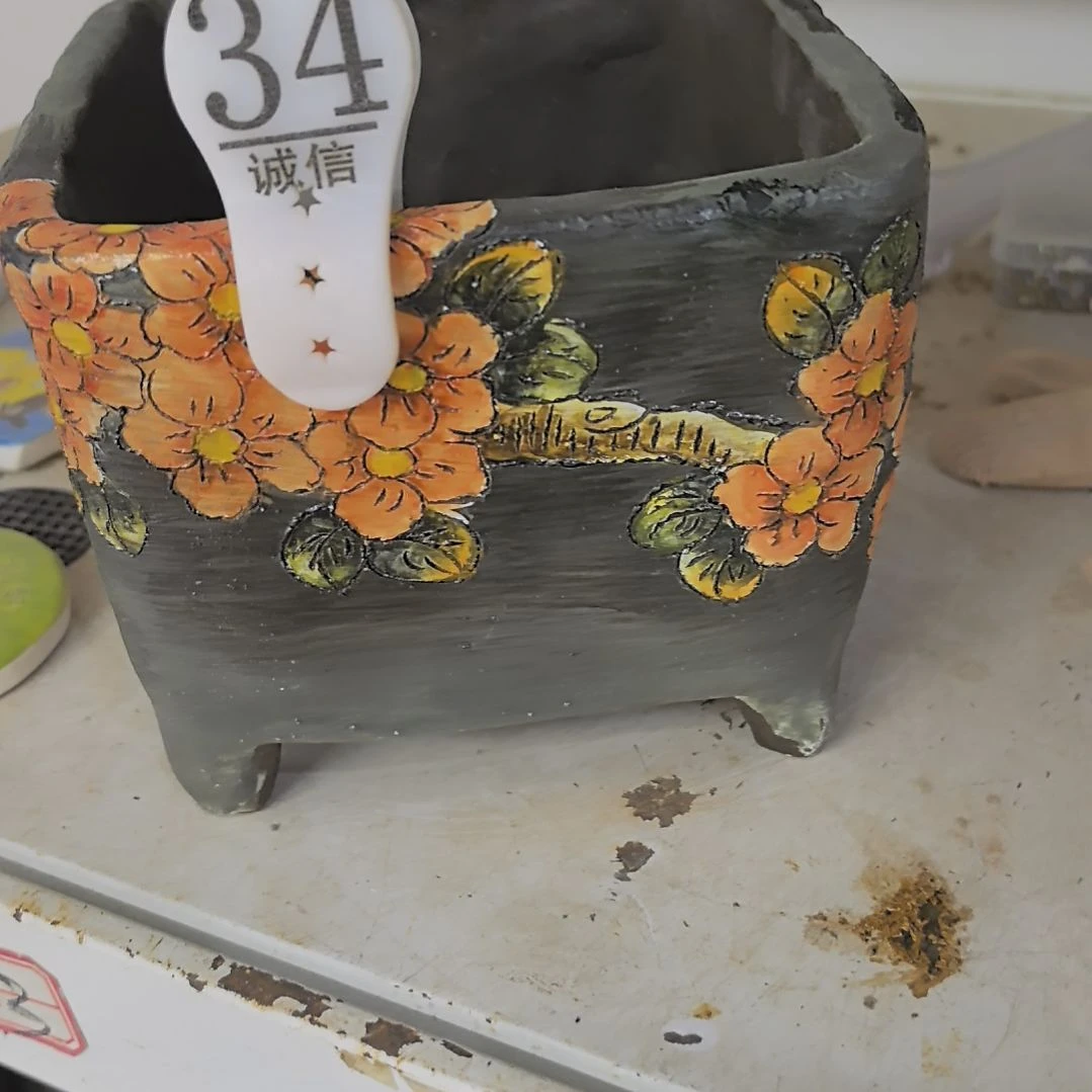 花盆红泥瑕疵处理