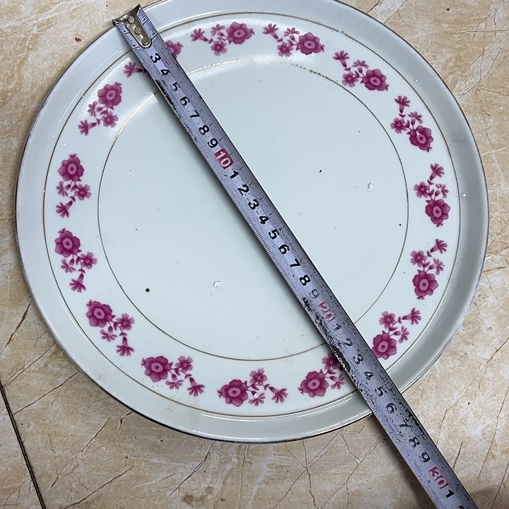 陶其他25厘米小红花茶盘景德镇