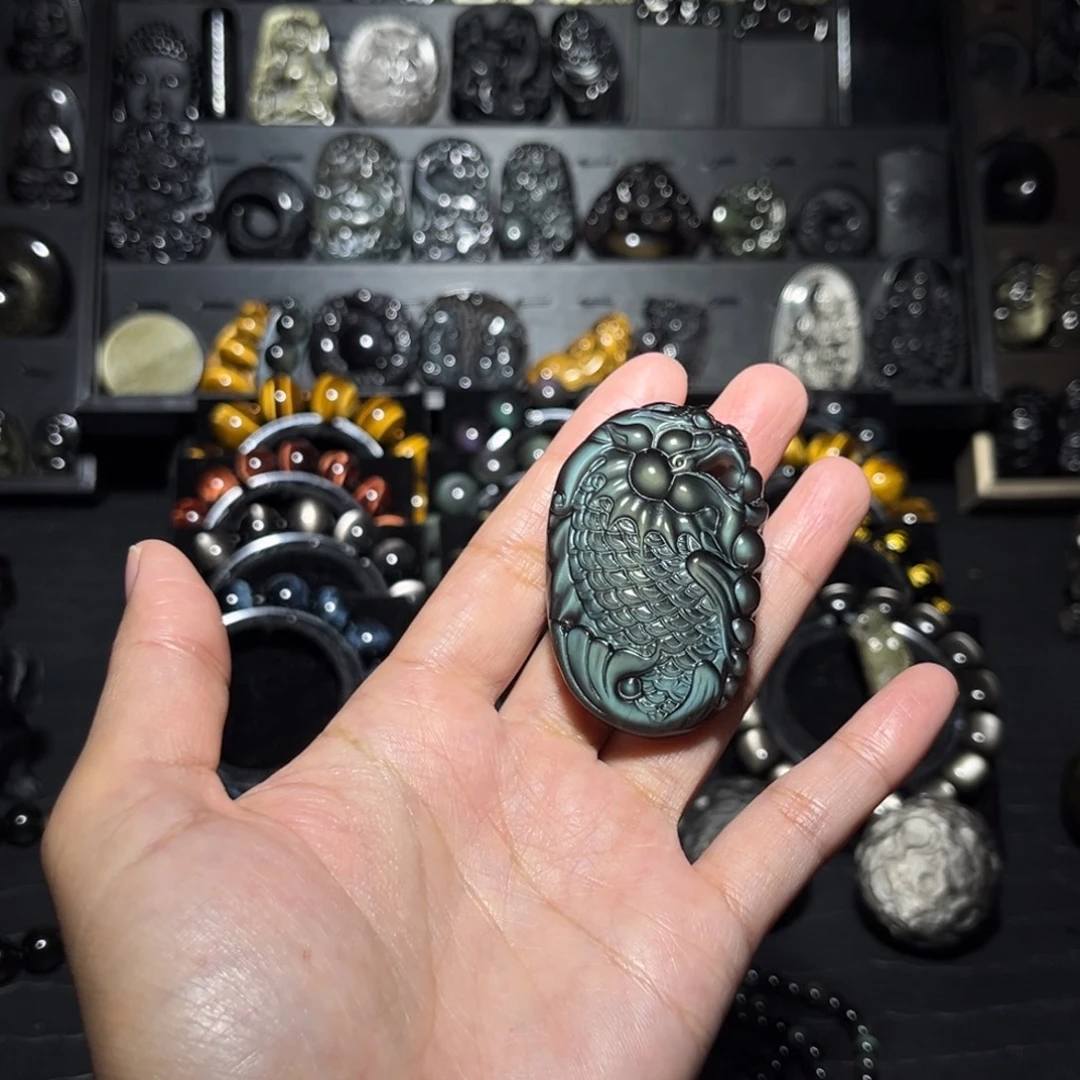 柔***风黑曜岩未镶嵌颈饰