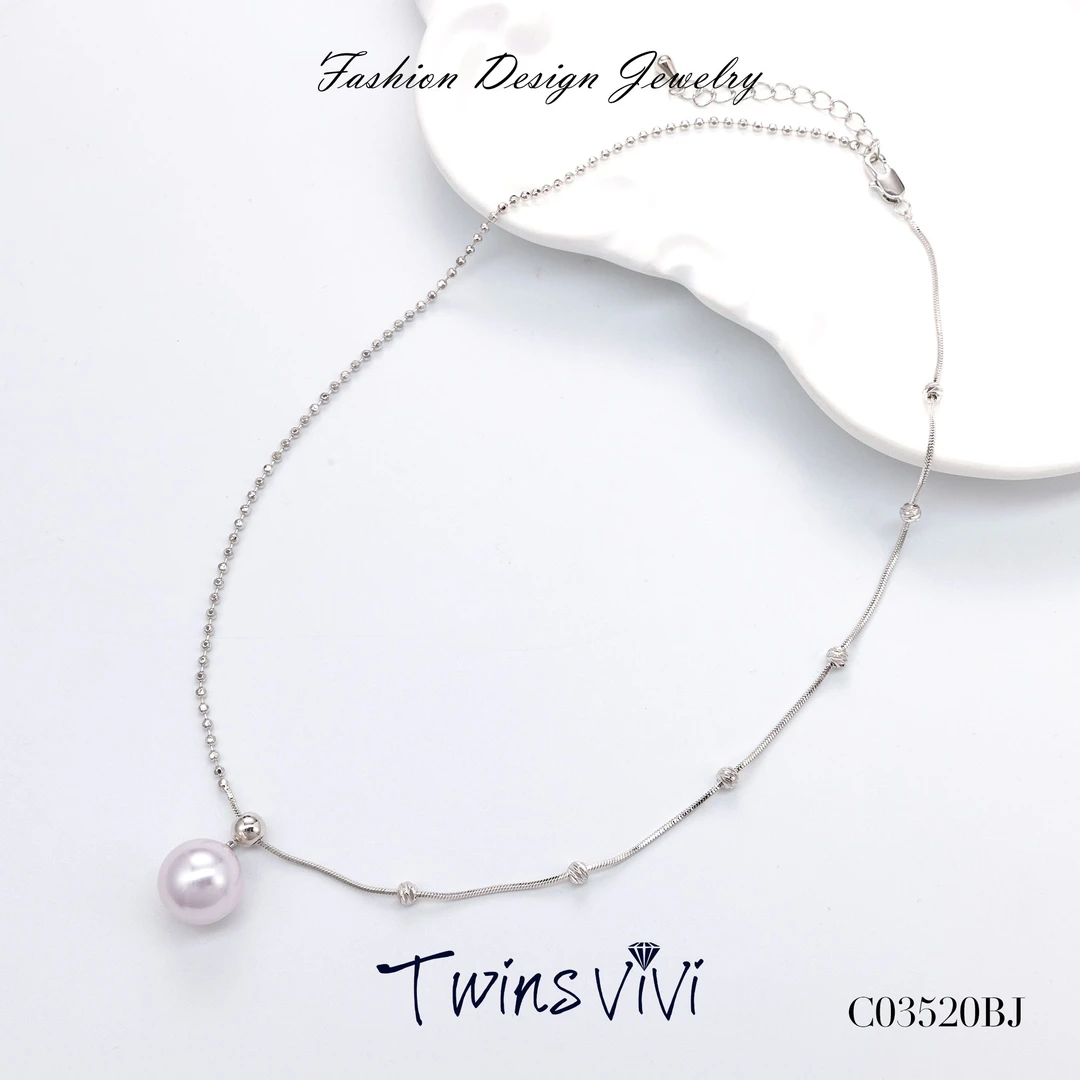 铜合金仿珍珠项链 Twins VIVI  紫色抽拉绳单颗项链/C03520