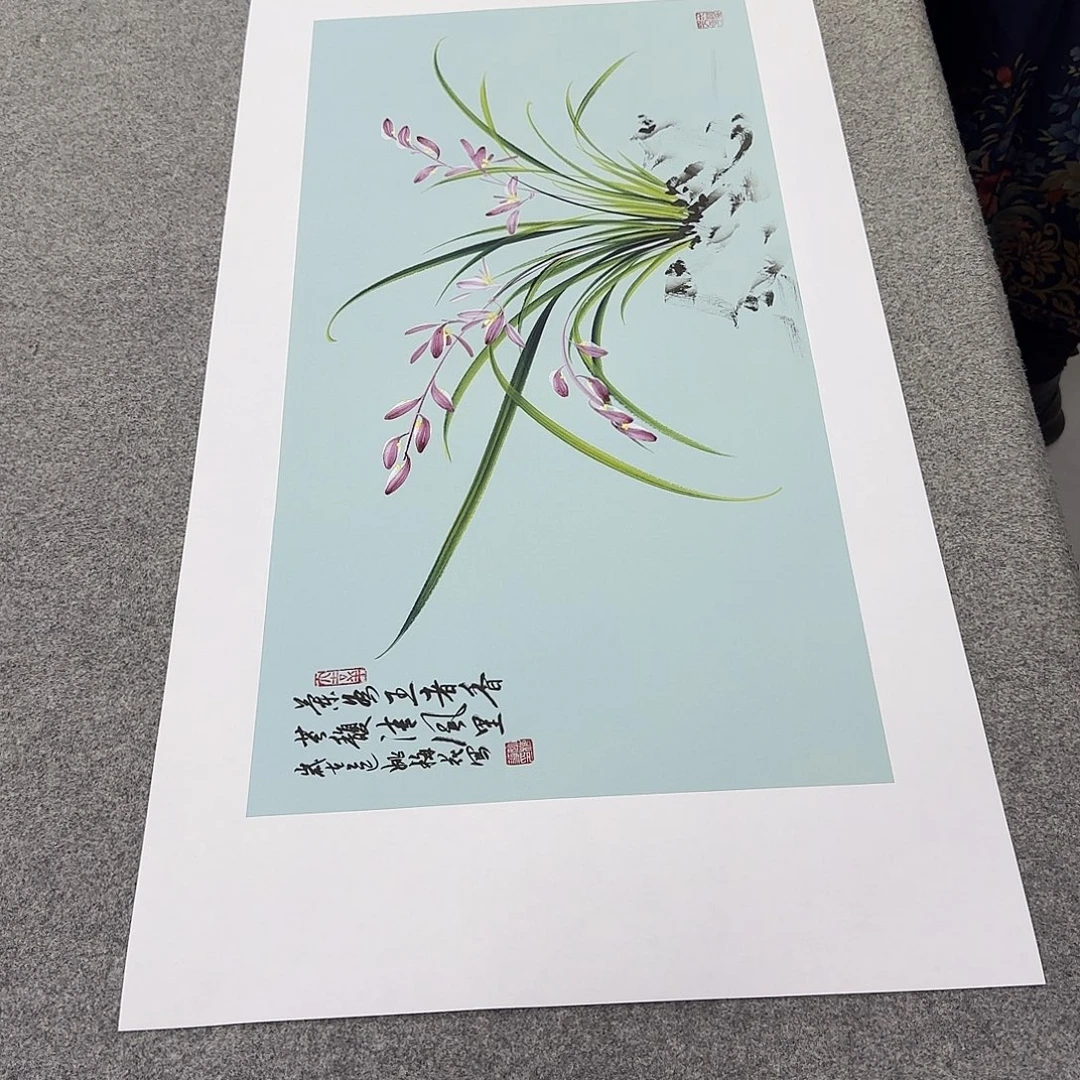 国画国画立体兰花作品