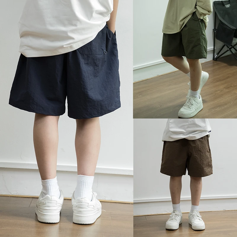 【卡七】儿童速干短裤夏季新款童装大童纯色沙滩五分裤