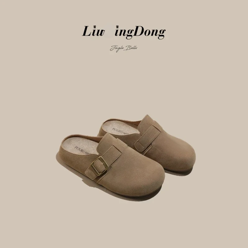 勃肯鞋女款2025新款爆款踩屎感防滑防臭厚底软底低帮女勃肯拖鞋女