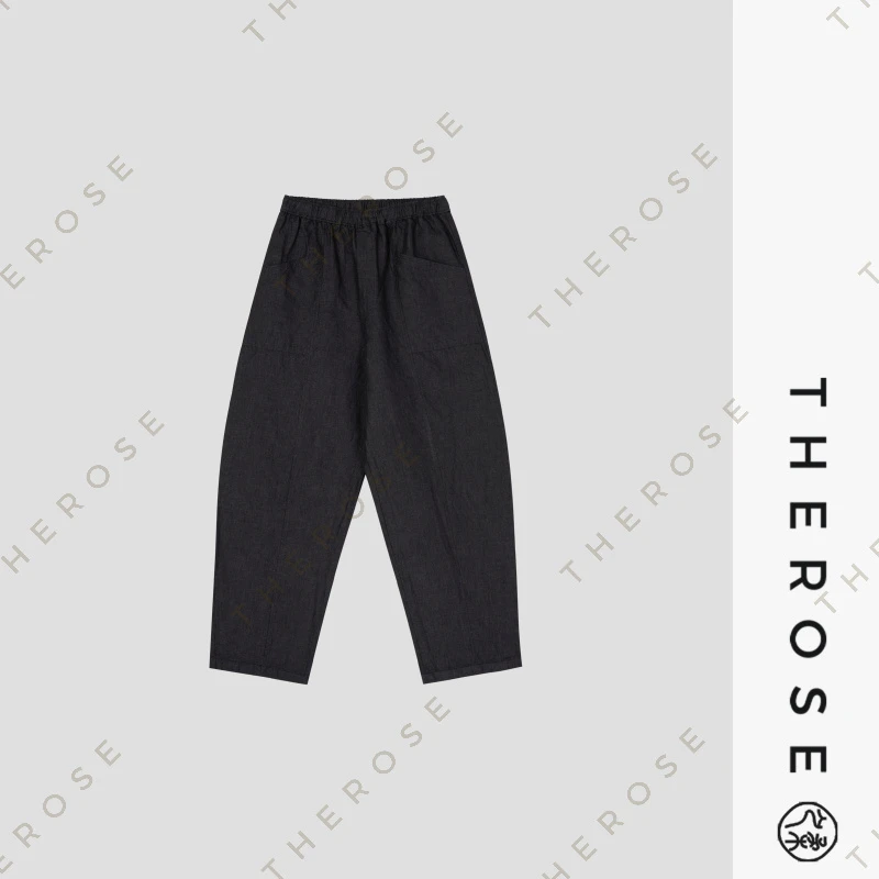 之柔【口袋裤】日本进口解构舒适松紧腰阔腿茧型裤简约透气女士长裤