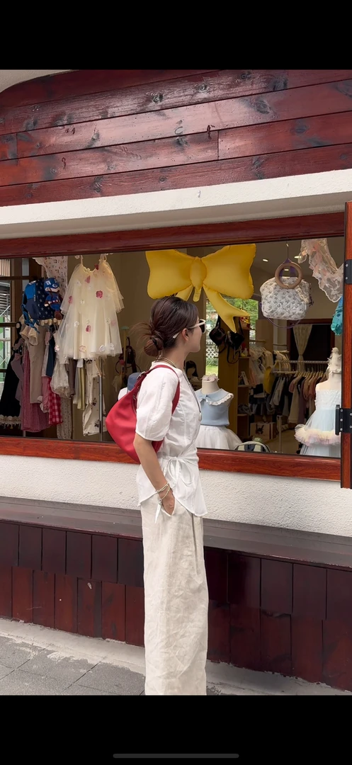 『有幸』麻料阔腿休闲长裤 实体no退