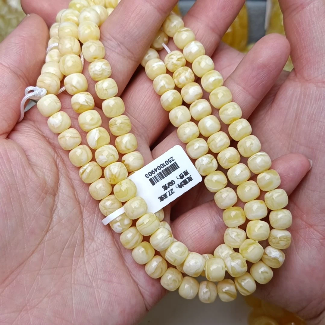 未镶嵌颈饰蜜蜡7.5精工老型108浓蜡瓷白蜡妖花