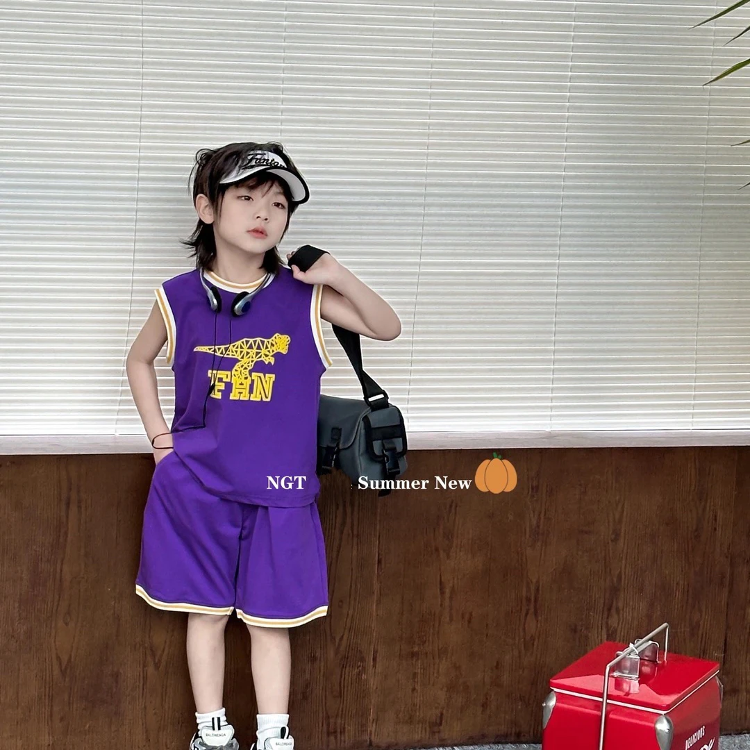 NGT 2025新款夏款字母恐龙无袖套装 2421816