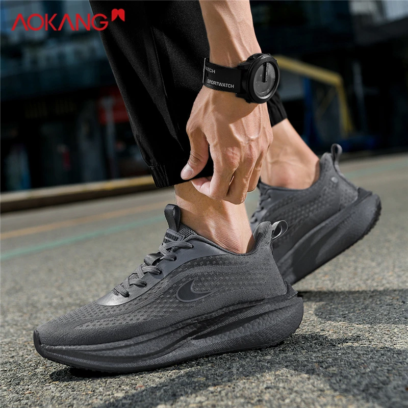 Aokang/奥康男鞋2025夏季透气网面鞋男时尚百搭休闲鞋厚底运动鞋