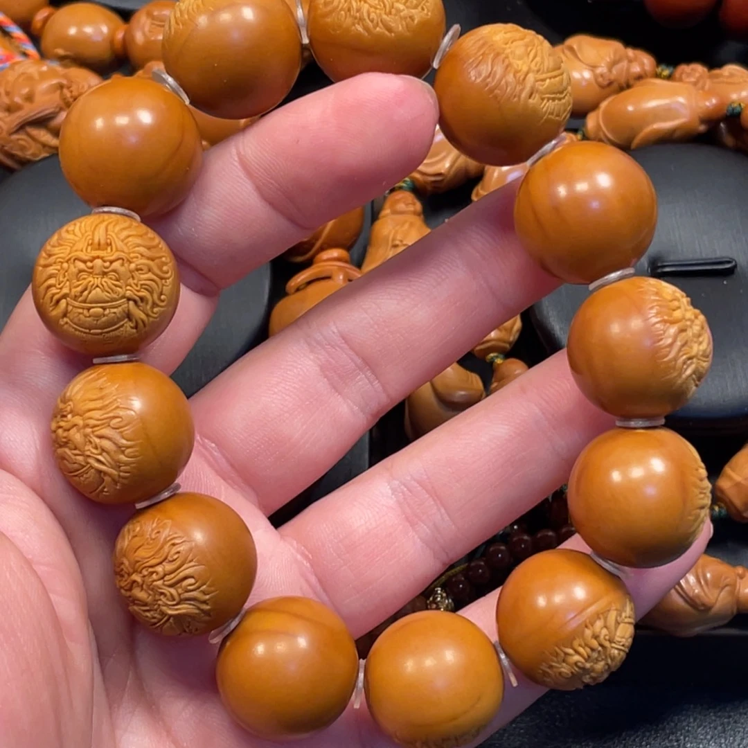 百***先手串/手链橄榄核光珠钟馗头