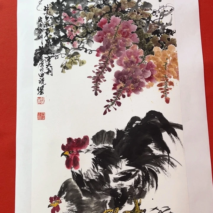 国画花鸟的翅膀和翅膀都是白色100.50