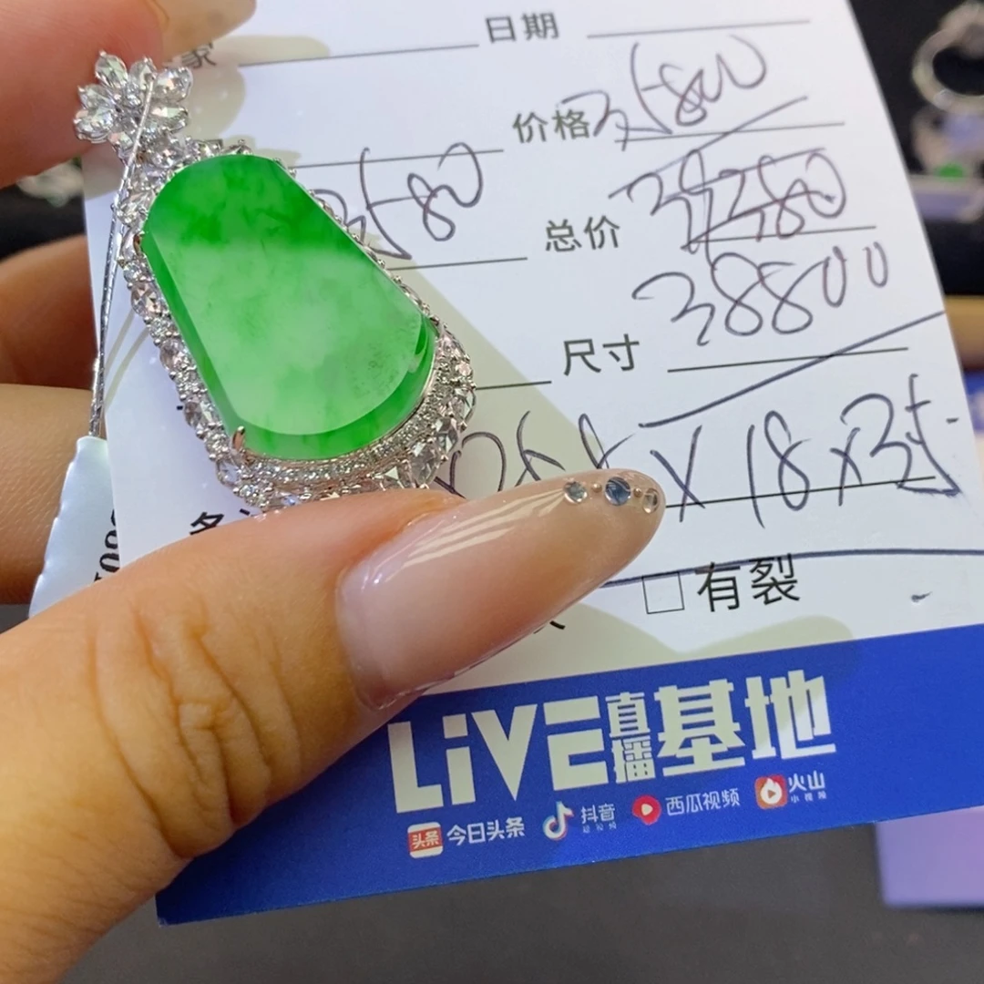 小***芳颈饰18K金镶嵌翡翠