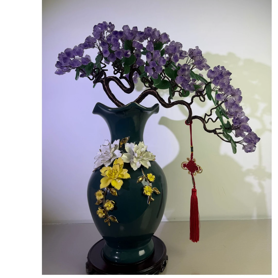 财禄丰盈紫水晶招财树轻奢雅致居家摆件