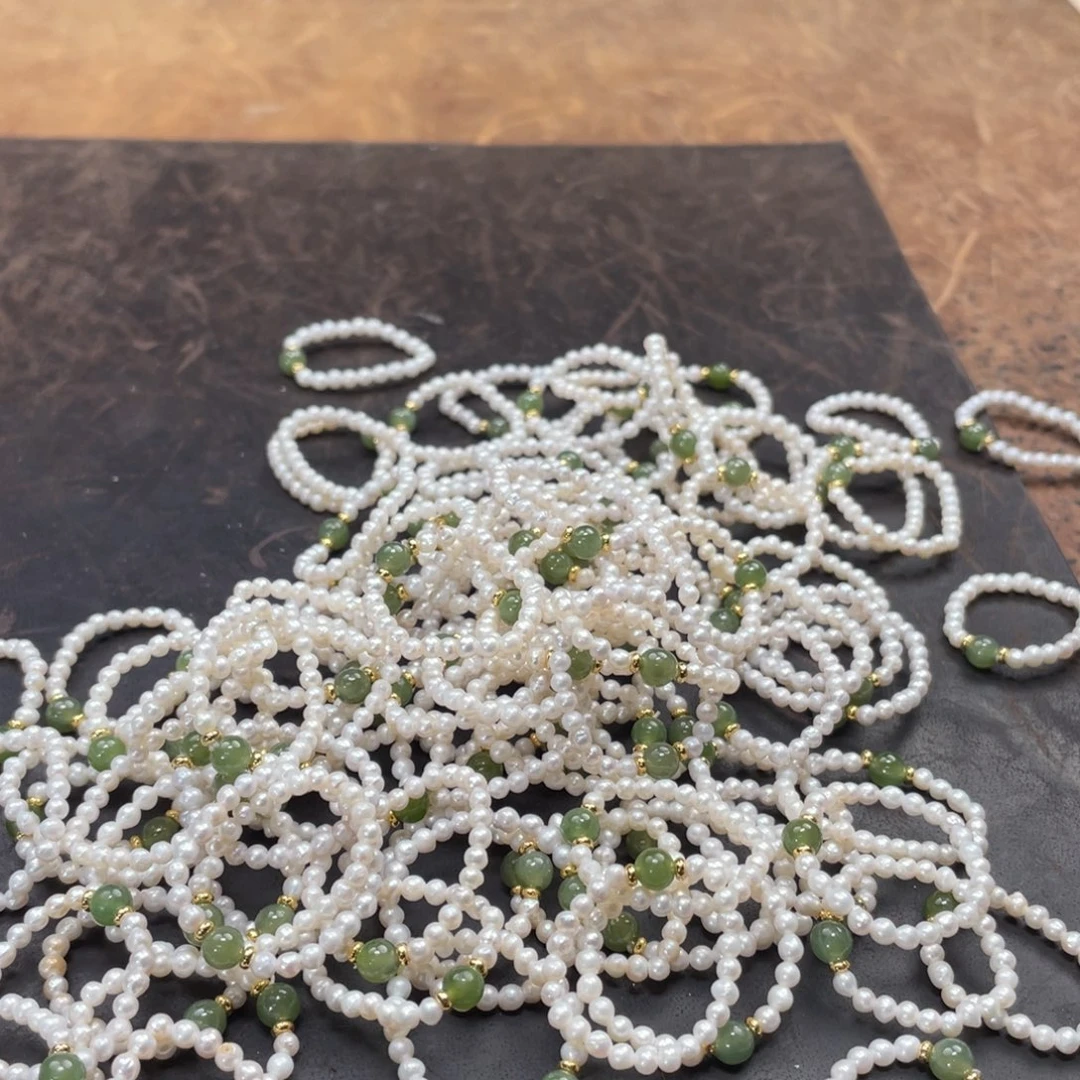 戒指银S925镶嵌淡水珍珠多样性发货拍一发一