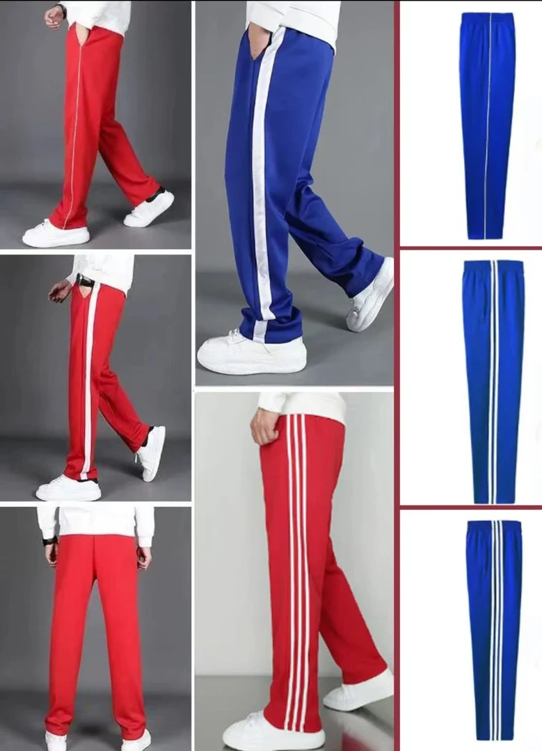 红色宝蓝春秋小初高学生校服裤子休闲裤子直筒宽松学生运动校服裤