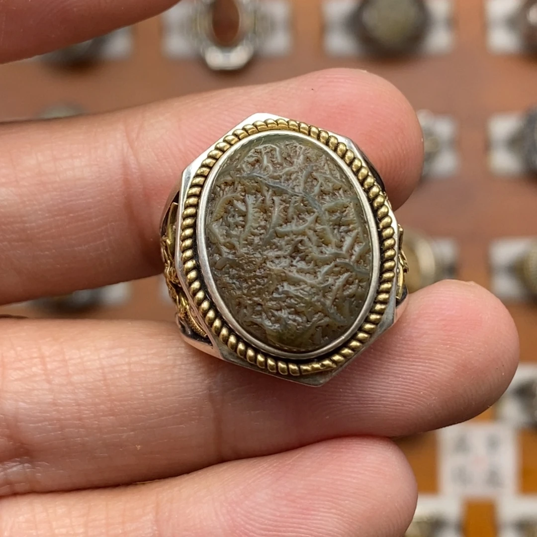 玛瑙/玉髓银S925镶嵌戒指