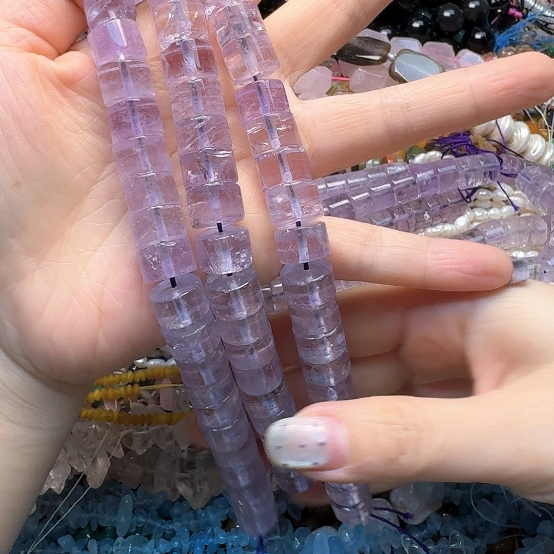 玛瑙/玉髓未镶嵌珠宝半成品一条12m紫水晶剁珠