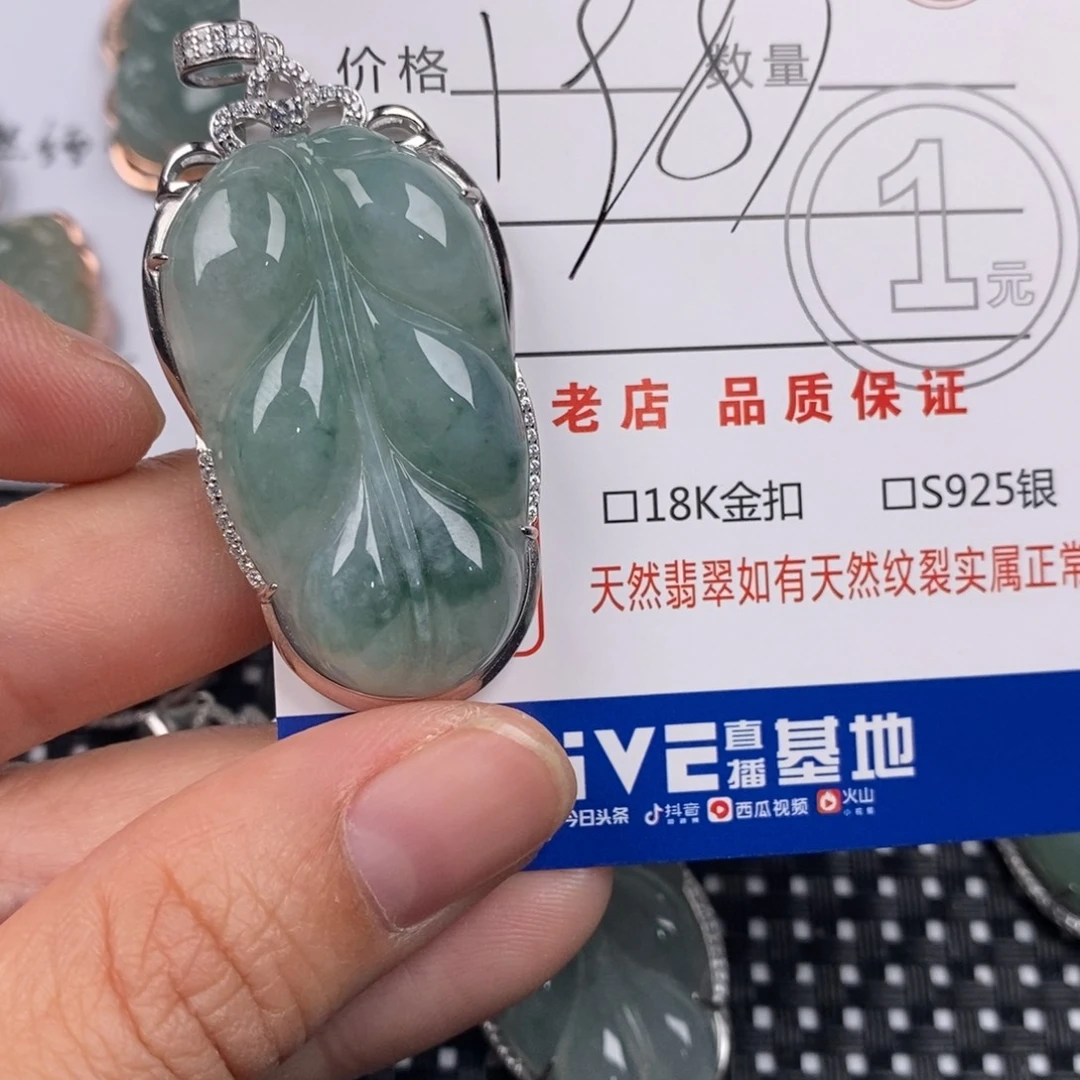 L***芬翡翠银S925镶嵌颈饰