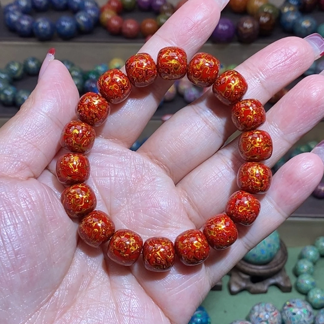 大漆珠老型10*11红金欧款