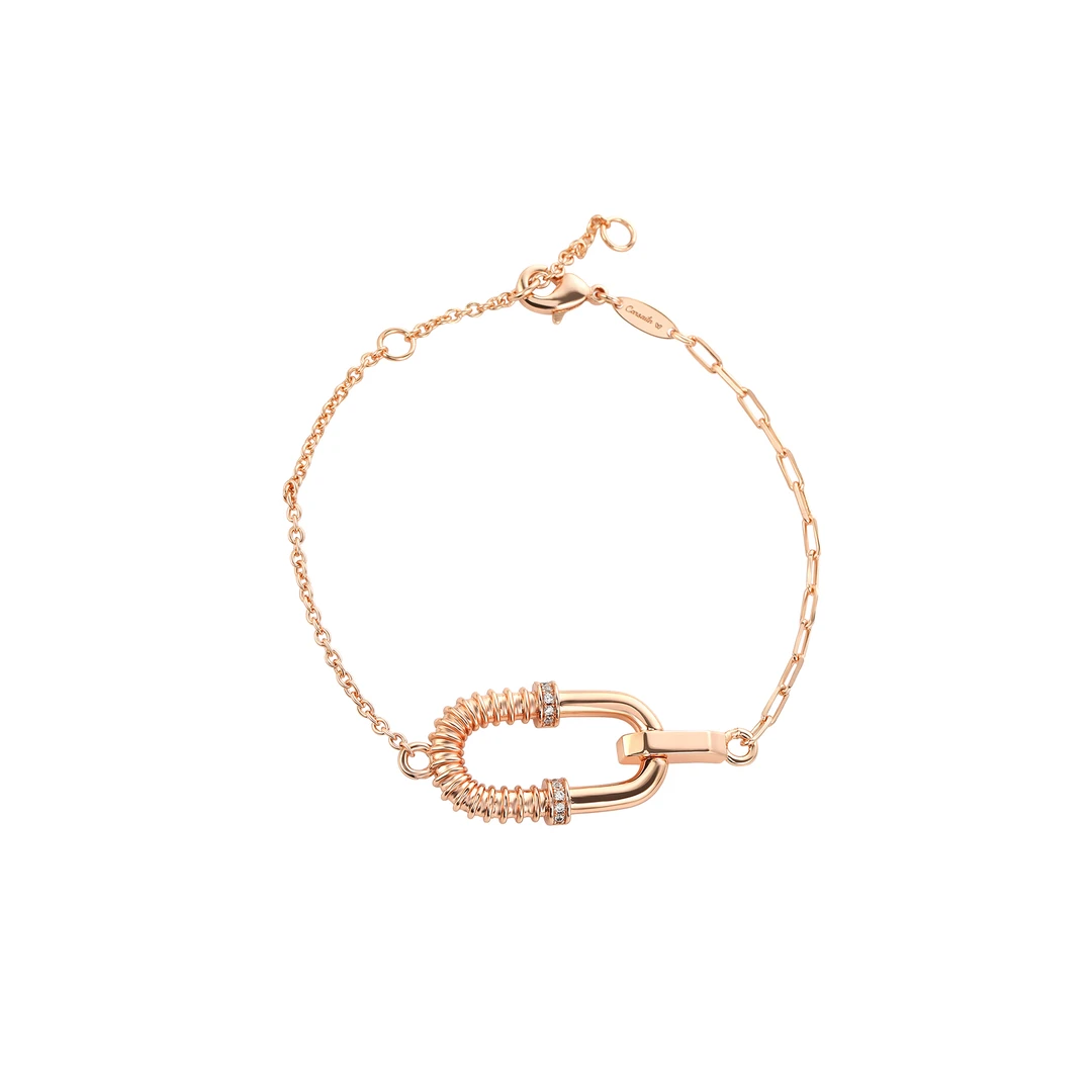 铜合金锆石手链 CNC精工 气质轻奢小众优雅手链 4058