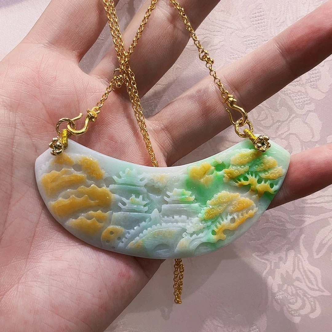 吊坠(赠链)合金翡翠代编织