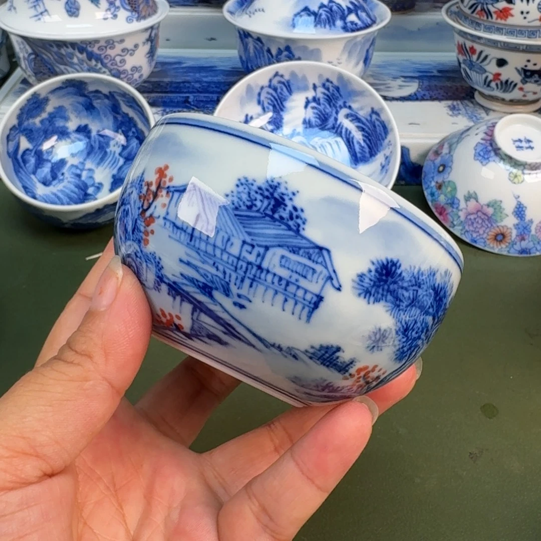 景德镇纯手绘茶具具圆圆256
