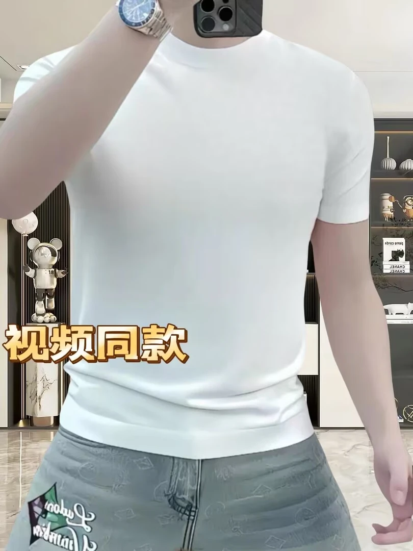 新年新款男士潮流纯棉时尚圆领印花t恤高品质休闲百搭国风短袖T恤