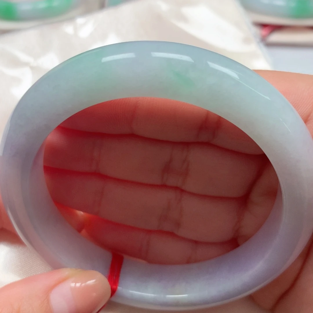 翡翠未镶嵌手镯26春彩洒金