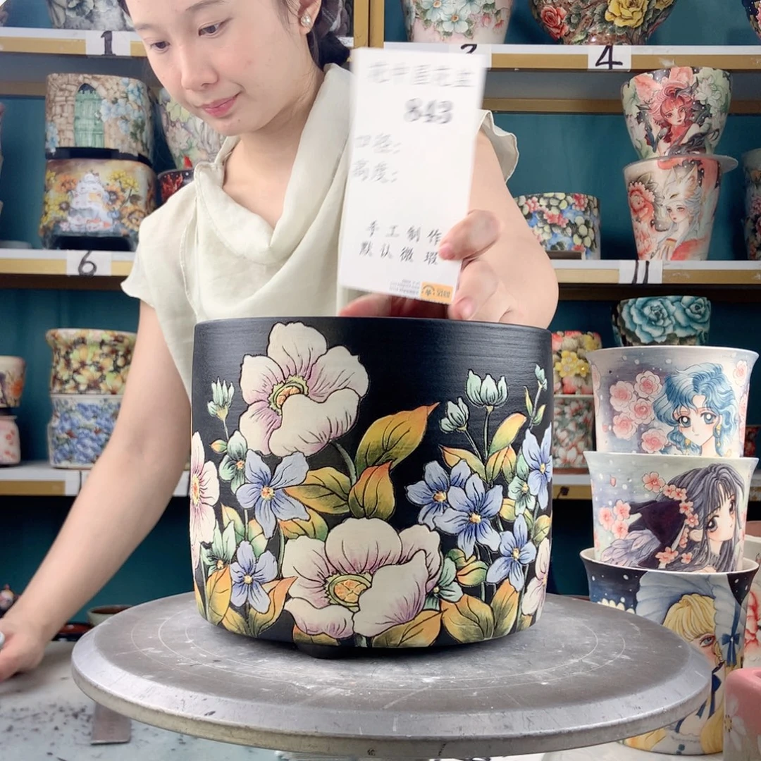 ****）景德镇手工花盆843